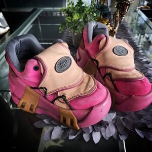 Authentic Vintage 90's rave Pink and Tan Platform Sneakers by Swear